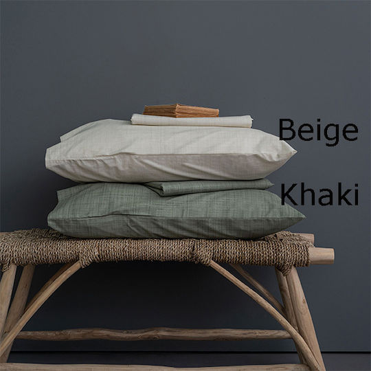 Palamaiki Bettlaken für Einzelbett mit Gummiband 110x200+30cm. Lina Beige