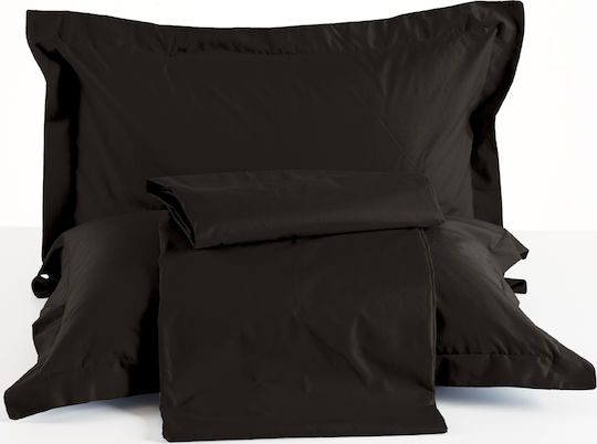 Kentia True Col Cearceaf Super Dublu cu Hugger din Cauciuc 160x200+30cm Negru