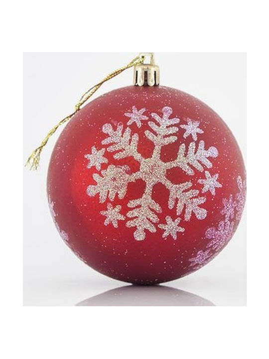 Eurolamp Christmas Plastic Ball Ornament Red 8x8cm 6pcs