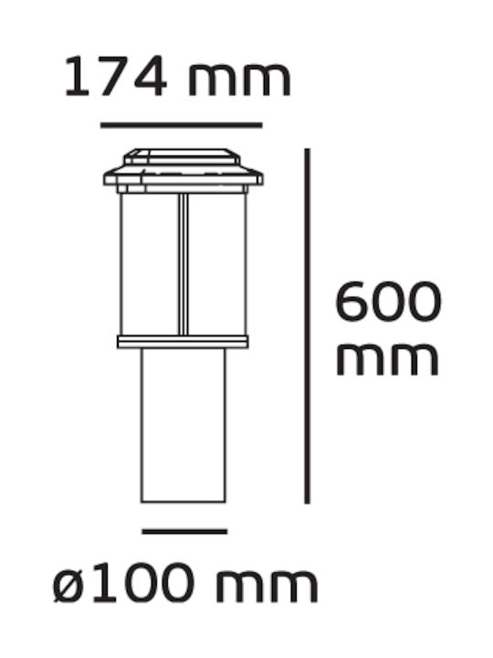 VK Lighting Außenstehlampe 20W IP23 Für E27 Lampenfassung Schwarz