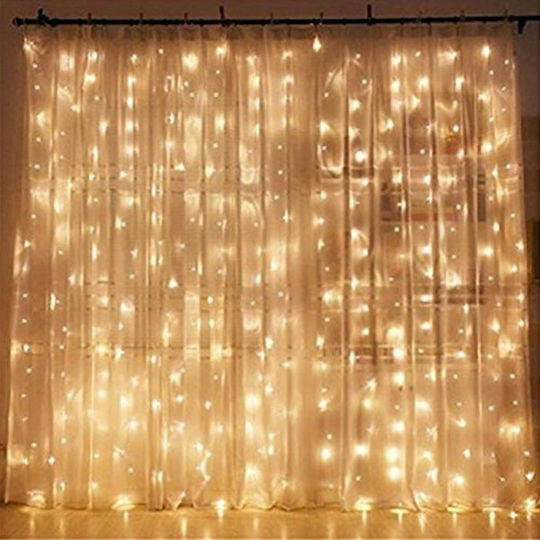240 Λαμπάκια LED 3μ. Θερμό Λευκό τύπου Κουρτίνα