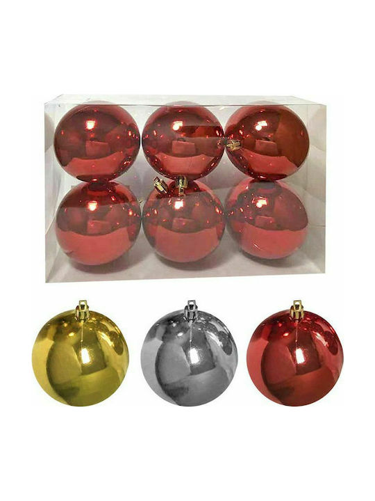 XMASfest Christmas Ball Ornament Red 10x10cm 6pcs