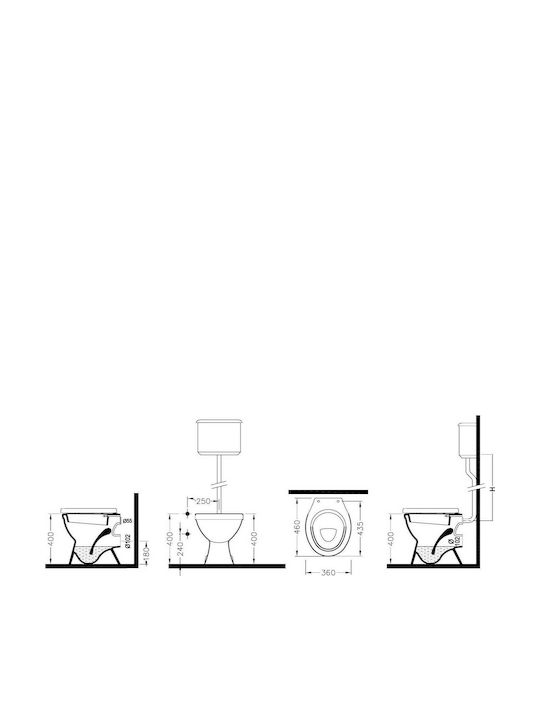 Karag Floor-Standing Bidet Arka 36x46x40cm