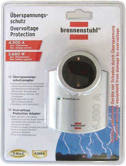 Brennenstuhl Μονόπριζο Aσφαλείας Ασημί