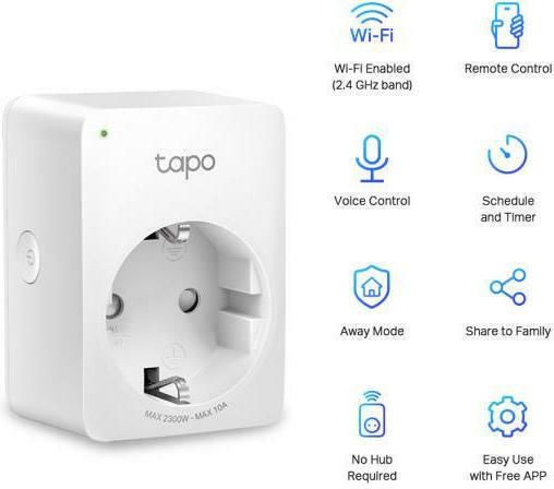 TP-LINK v1 Smart Μονόπριζο με Διακόπτη 2τμχ