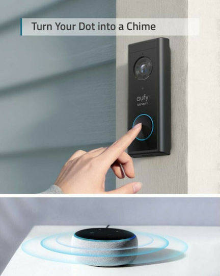 Eufy Wireless Wi-Fi Door Bell Compatible with Alexa and Google Home Black