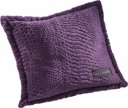 Guy Laroche Crusty Ριχτάρι Πολυθρόνας Γούνινο 130x170εκ. Aubergine με Μαξιλαροθήκη 1133086220007
