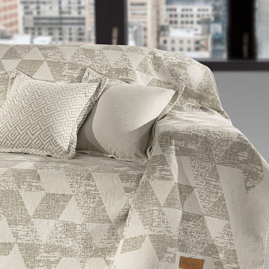 Guy Laroche Patch Zweisitzer-Sofa Überwurf Chenille 180x250cm Leinen