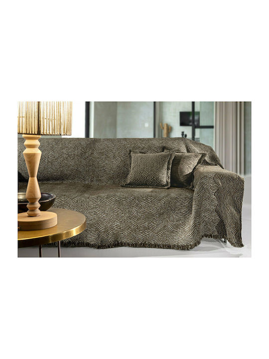 Guy Laroche Three-Seater Sofa Throw 2 Sides Vento 180x300cm Wenge