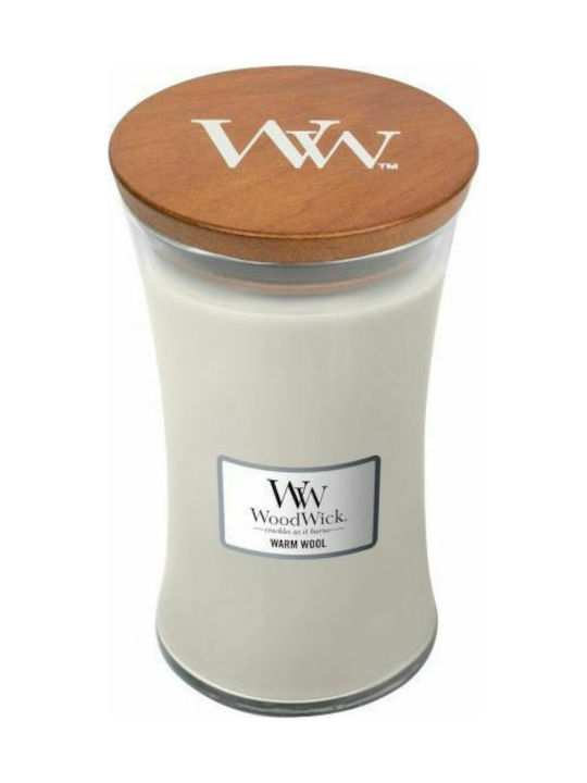 WoodWick Scented Candle Jar with Scent Warm Wool White 609.5gr 1pcs