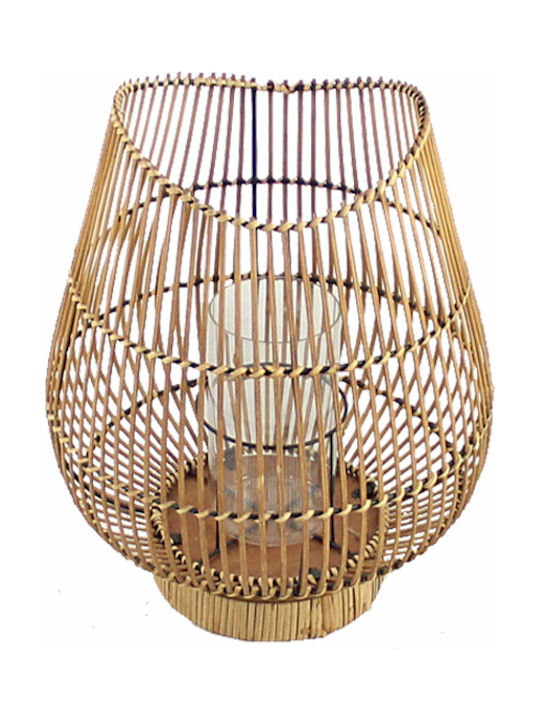 Art et Lumiere Tabletop Bamboo Lantern Coffee 34x34x40cm