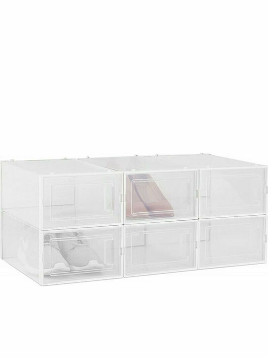 Navaris Plastic Cutie de Depozitare cu Capac Alb 33.4x23x14cm 6buc