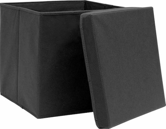 vidaXL Текстилна Кутия За Съхранение Черна 32x32x32см 10 Бройки