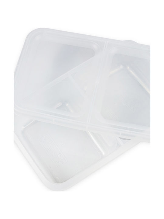 Hega Hogar Plastic Lunch Box Food Container with Divider Transparent 2500ml