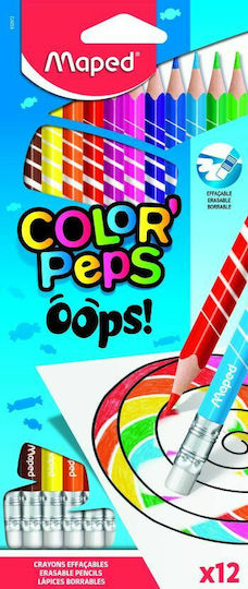Maped Color'Peps Oops Colored Pencil Set With Eraser Multicolored Package of 1 packages