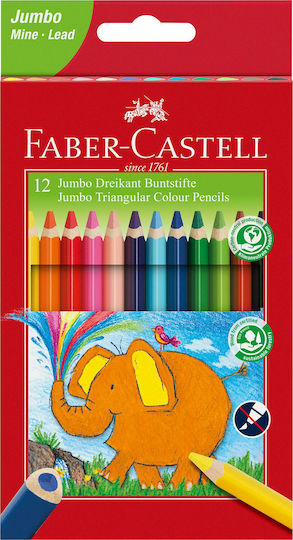 Faber-Castell Jumbo Farbstift-Set mit dicker Spitze 12Stück Packung von 1 Verpackungen