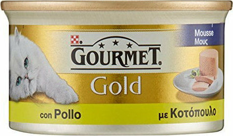 Gourmet Wet Cat Food for Adult Cats in Cans with Chicken 85gr