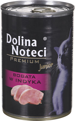 Dolina Noteci Premium Junior Kittens Nasses Katzenfutter für Katze in Dose mit Türkei 400gr