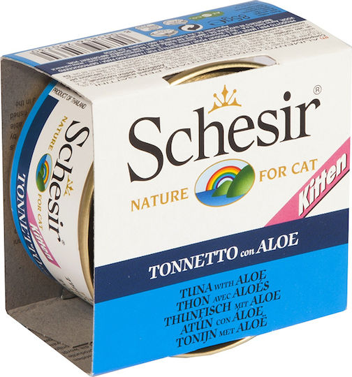 Schesir Nature for Cat Kitten Wet Food for Young Cats in Cans with Tuna 85gr