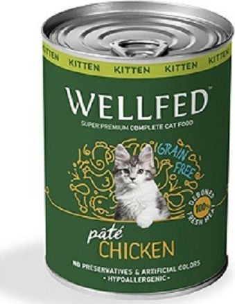 Wellfed Kitten Wet Food for Young Cats in Cans with Chicken Grain-Free 400gr
