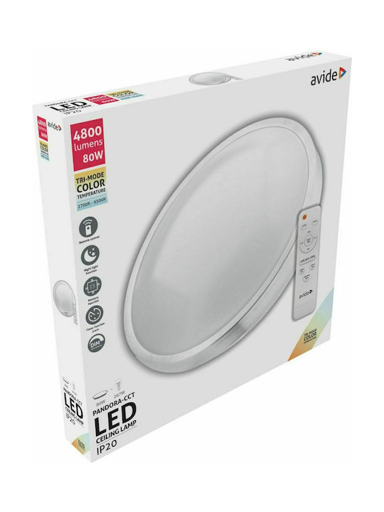 Avide ACLOCCT-80W-R-ALU Plafonieră 76buc LED cu Telecomandă