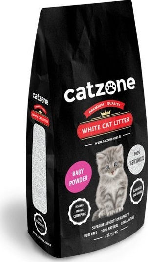 Catzone White Cat Litter Nisip pentru Pisici Bentonită cu Aromă Pudră pentru copii 10kg