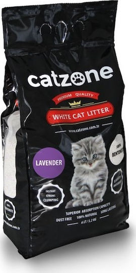 Catzone White Cat Litter Bentonite Cat Litter with Scent Baby Powder 10kg