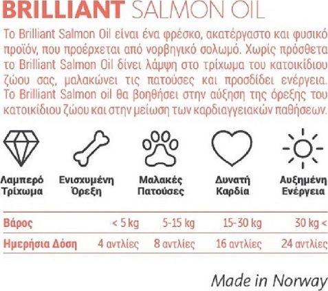 Pet Camelot Brilliant Salmon Oil for Dogs 300ml for General Health
