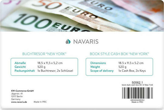 Navaris Book Safe with Lock Design New York