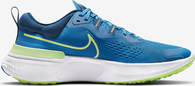 Nike React Miler 2 Ανδρικά Αθλητικά Παπούτσια Running Μπλε