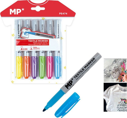 Madrid Papel Textile Marker Markers Set for Fabric 2mm 6pcs