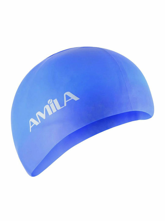AMILA Silicone Kids Swimming Cap Blue