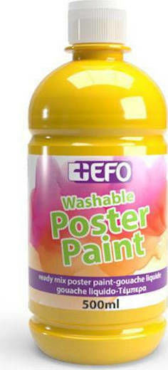 +Efo Poster Paint Τέμπερα Ζωγραφικής Κίτρινη σε Μπουκάλι 500ml