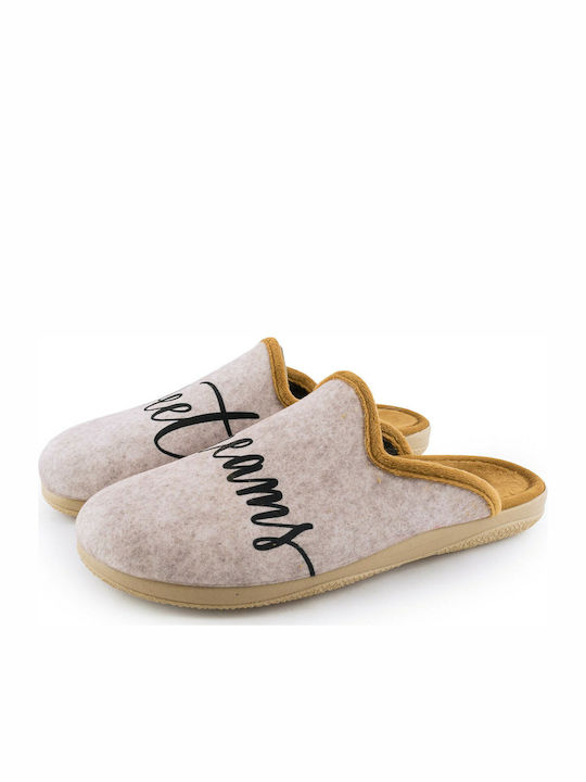 Medies 25726 Women's Slipper In Beige Colour