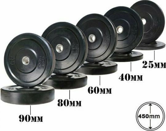 Optimum Set of Plates Olympic Type Rubber 1 x 25kg Φ50mm