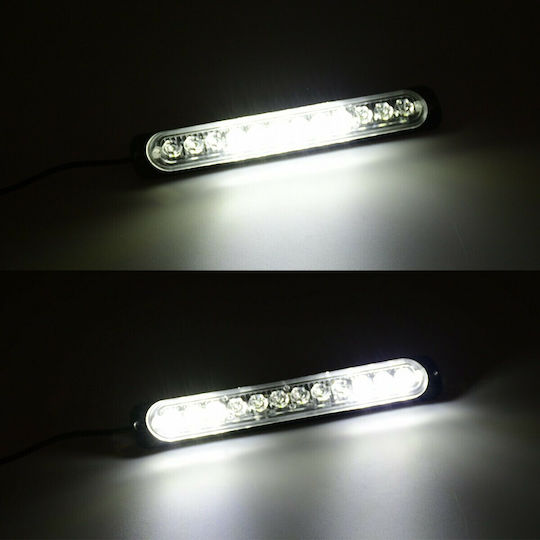 GloboStar PRO Series Μπάρα 10 Προγραμμάτων Φωτισμού Strobe SMD 3030 Ψυχρό Λευκό 6000K LED 10-30V - Λευκό