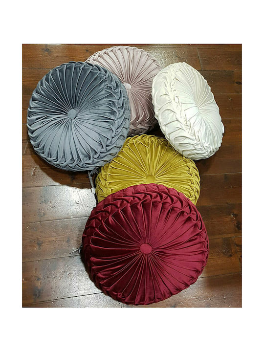 Liolios Home Μαξιλάρι Καναπέ Dutch Velvet από Βελούδο Yellow 42x42εκ.