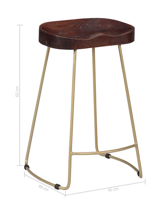 Stool Bar Wooden Gavin Coffee 2pcs 45x40x62cm