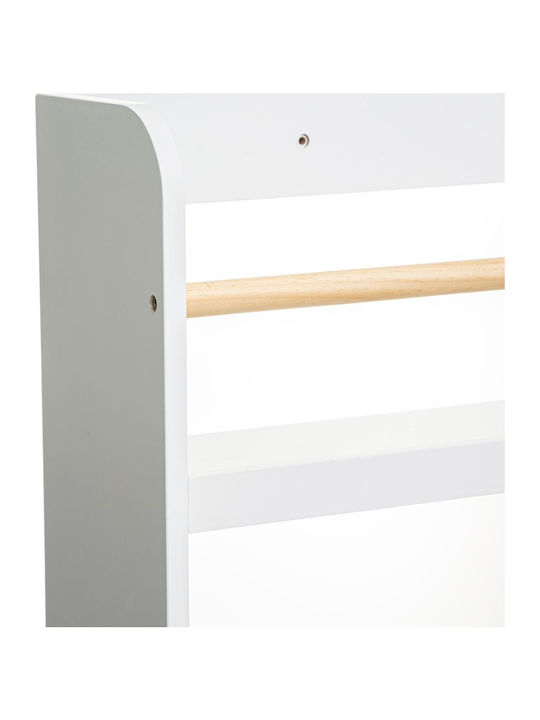 Floor Bookcase Wooden White 55x15x118cm