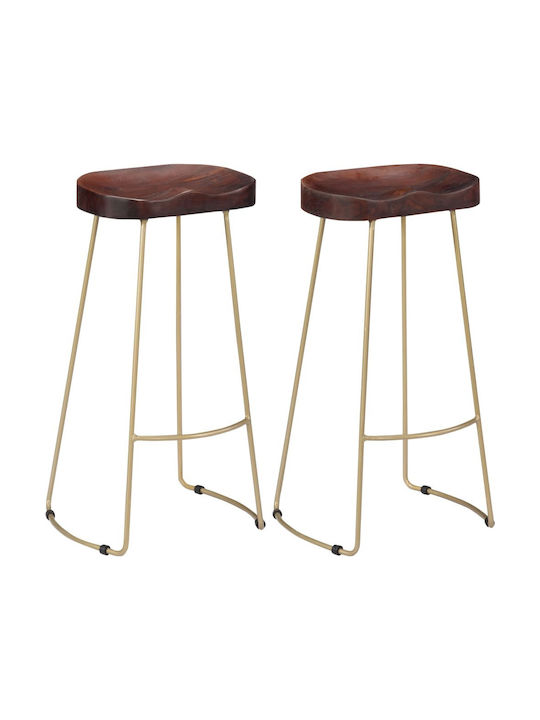 Stool Bar Wooden Gavin Coffee 2pcs 45x40x78cm