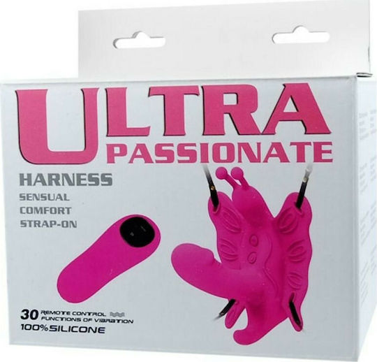 Baile Ultra Passionate Butterfly Harness With Remote Control Vibrator für Paare mit Fernbedienung 11cm Rosa