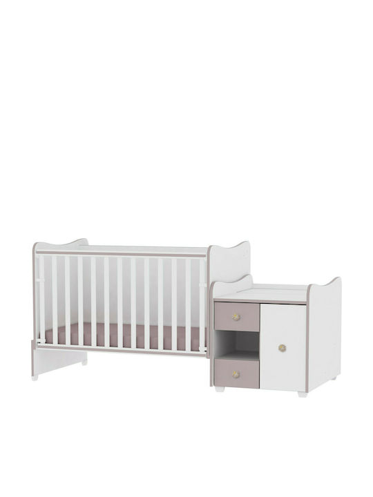 Lorelli Convertible Baby Crib Minimax White & Pink Crossline for Mattress 60x120cm