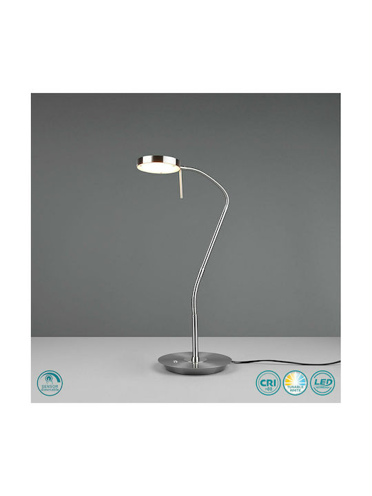 Trio Lighting Monza LED Φωτιστικό Γραφείου με Εύκαμπτο Βραχίονα σε Ασημί Χρώμα