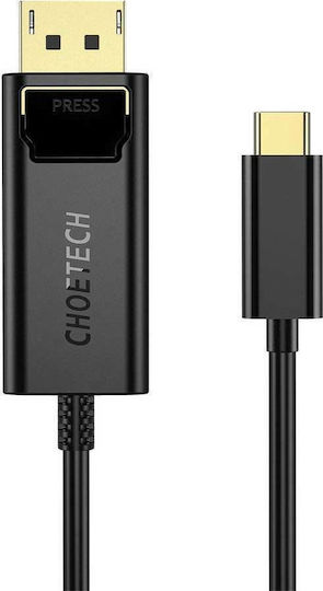 Choetech XCP-1801 USB 2.0 Video Cable USB-C male - DisplayPort Μαύρο 1.8m XCP1801