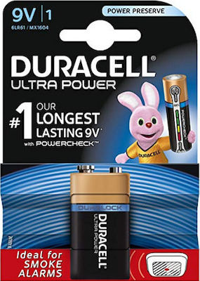Duracell Ultra Power Αλκαλική Μπαταρία 9V 1τμχ