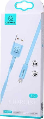 Usams Flat USB to Lightning Cable Μπλε 1.2m (SJ199)