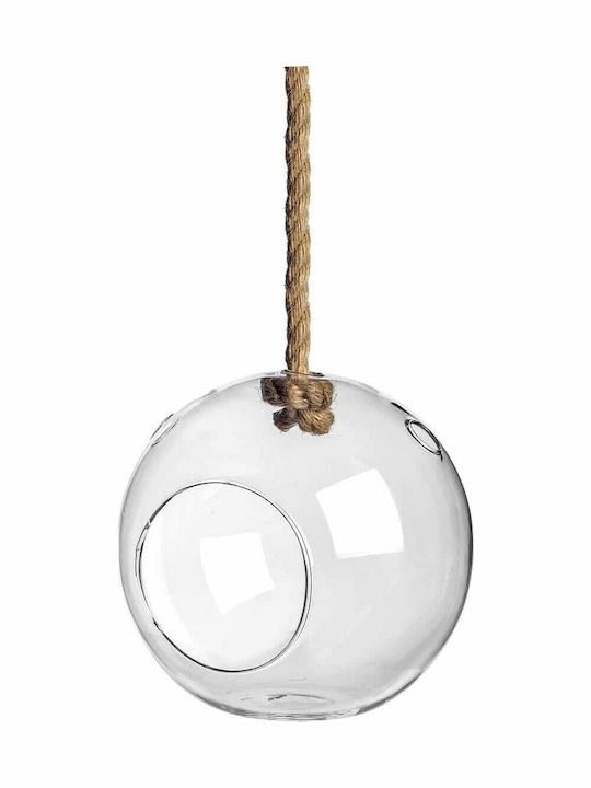 JK Home Decoration Χριστουγεννιάτικη Γυάλινη Φιγούρα Μπάλα Διάφανη Ύψους 20εκ.