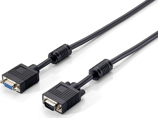 Equip Кабел VGA мъжки - VGA женски Черен 1.8м (118807)