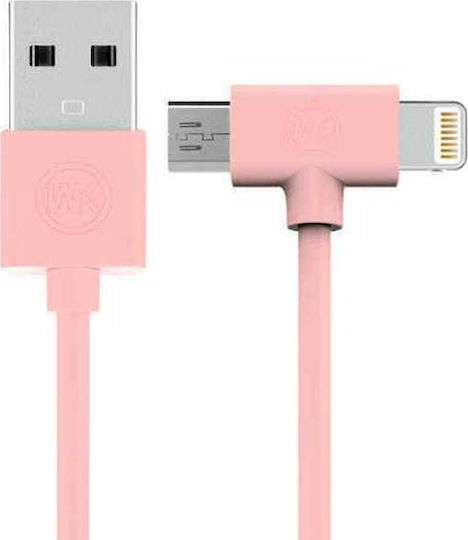 WK Regulär USB zu Micro-USB Kabel Rosa 1m (WDC-008P)