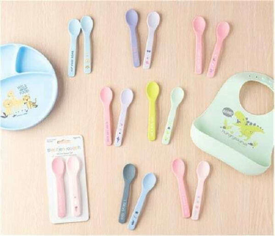 Stephen Joseph Baby Set with Spoons made of Silicone Multicolored 2pcs